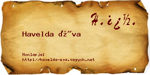 Havelda Éva névjegykártya